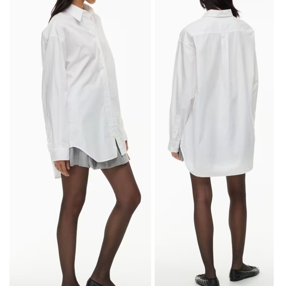 NWT Aritzia Sunday Best Future Shirt, Oversized White Cotton Poplin Button Up. - Picture 6 of 12